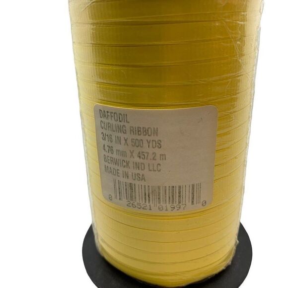 Burwick yellow curling ribbon 500 yard spool - Picture 3 of 4